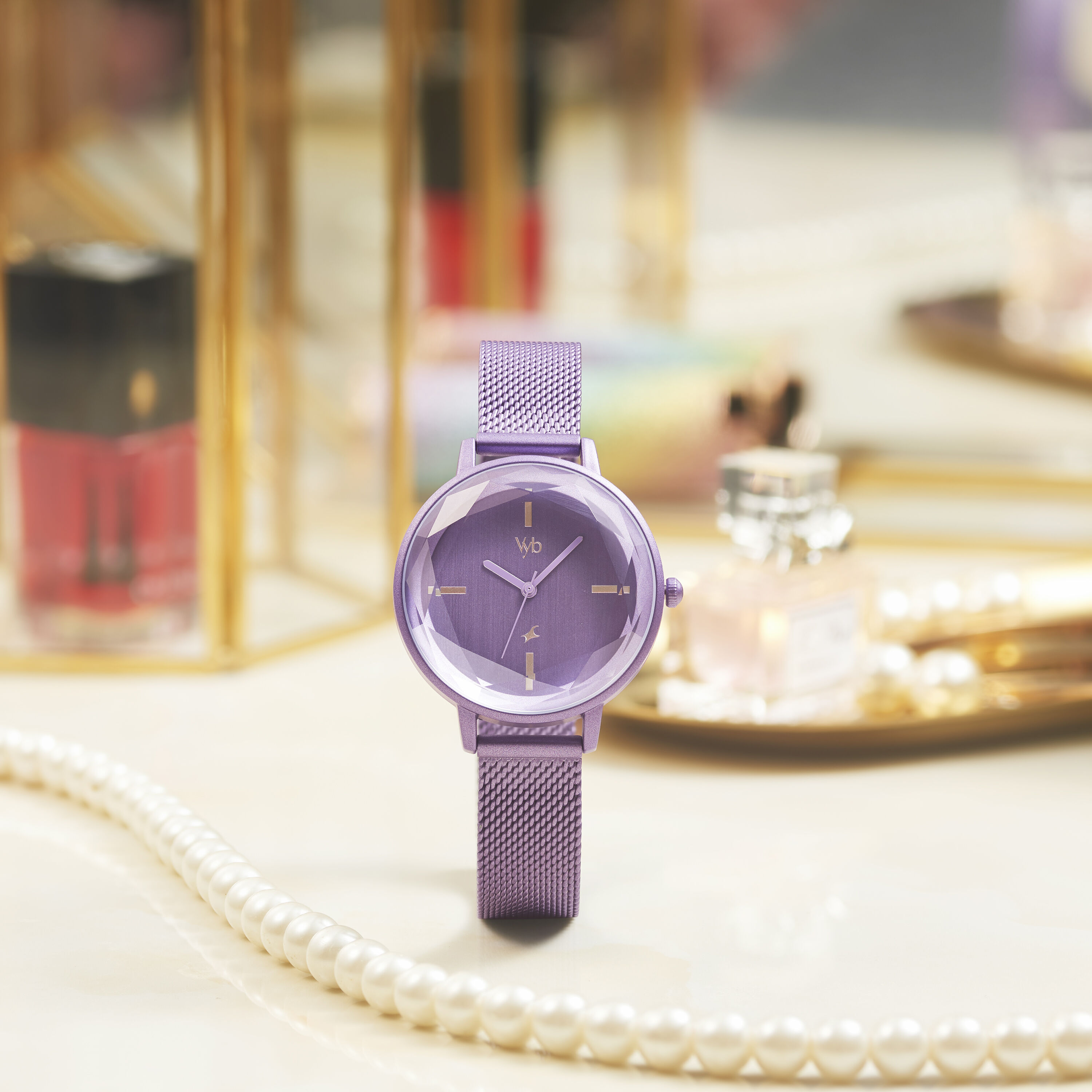 Buy Online Vyb by Fastrack Quartz Analog Purple Dial Stainless