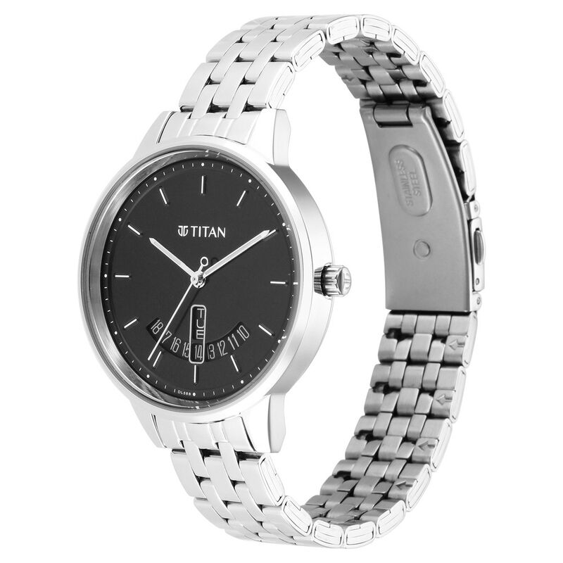 Titan Women's Precision Simplicity Watch: Black Gradient Dial with Metal Strap - image number 2