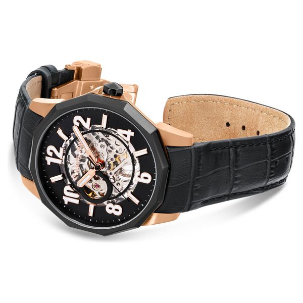 Cerruti 1881 Black Dial Leather Strap Watch for Men - image number 3