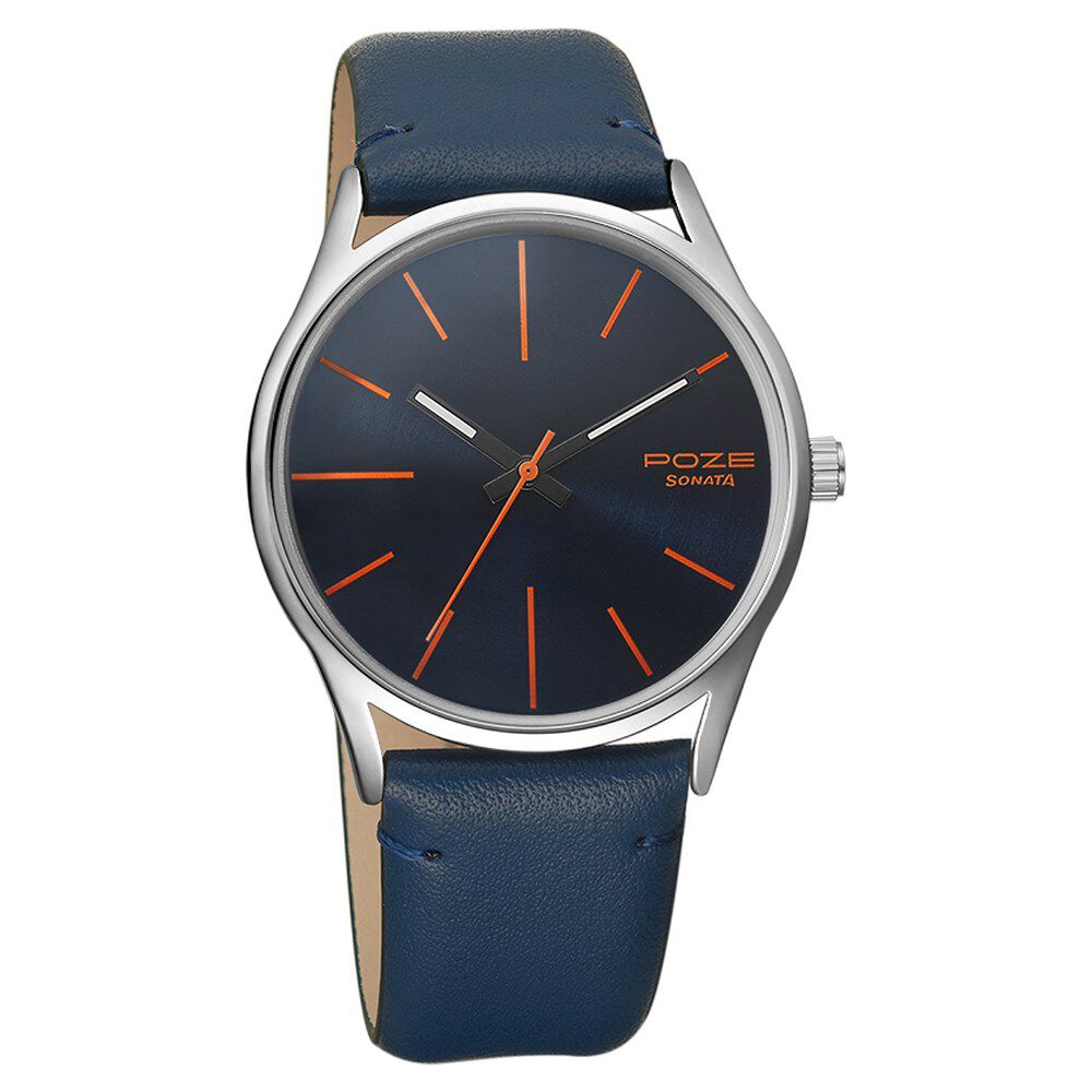 Sonata analog blue cheap dial men's watch