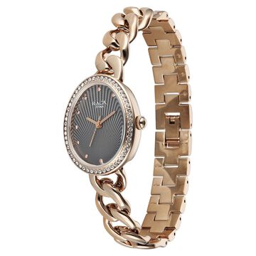 Titan Raga Spotlight Quartz Analog Grey Dial Rose Gold Metal Strap Watch For Women