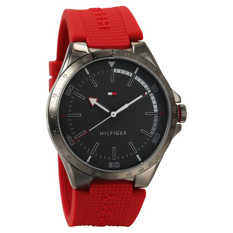Tommy Hilfiger Quartz Analog Grey Dial Silicone Strap Watch for Men - image number 1