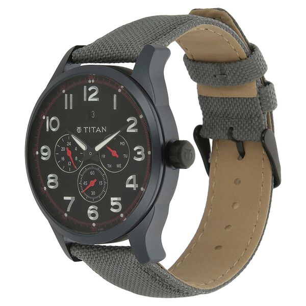 Titan Quartz Analog Black Dial Fabric Strap Watch for Men - image number 1