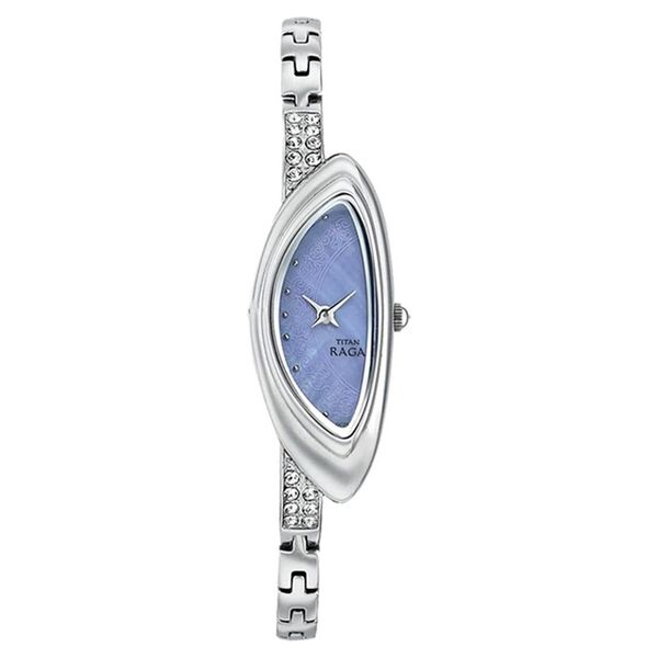 Titan Quartz Analog Mother of Pearl Dial Stainless Steel Strap Watch for Women - image number 0