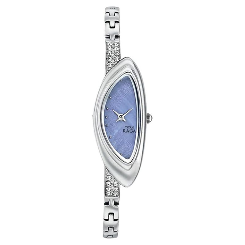 Titan Quartz Analog Mother of Pearl Dial Stainless Steel Strap Watch for Women