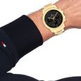 Tommy Hilfiger Multifunction Black Round Dial Golden Stainless Steel Strap Watch For Men - image number 3