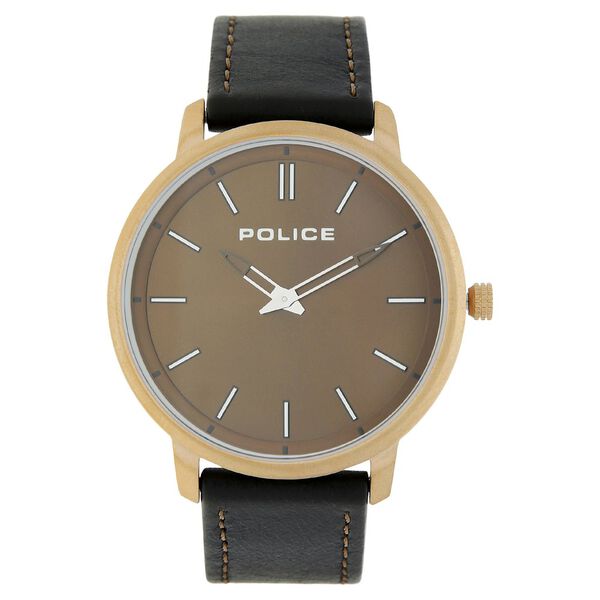 Police Quartz Analog Brown Dial Leather Strap Watch for Men - image number 0