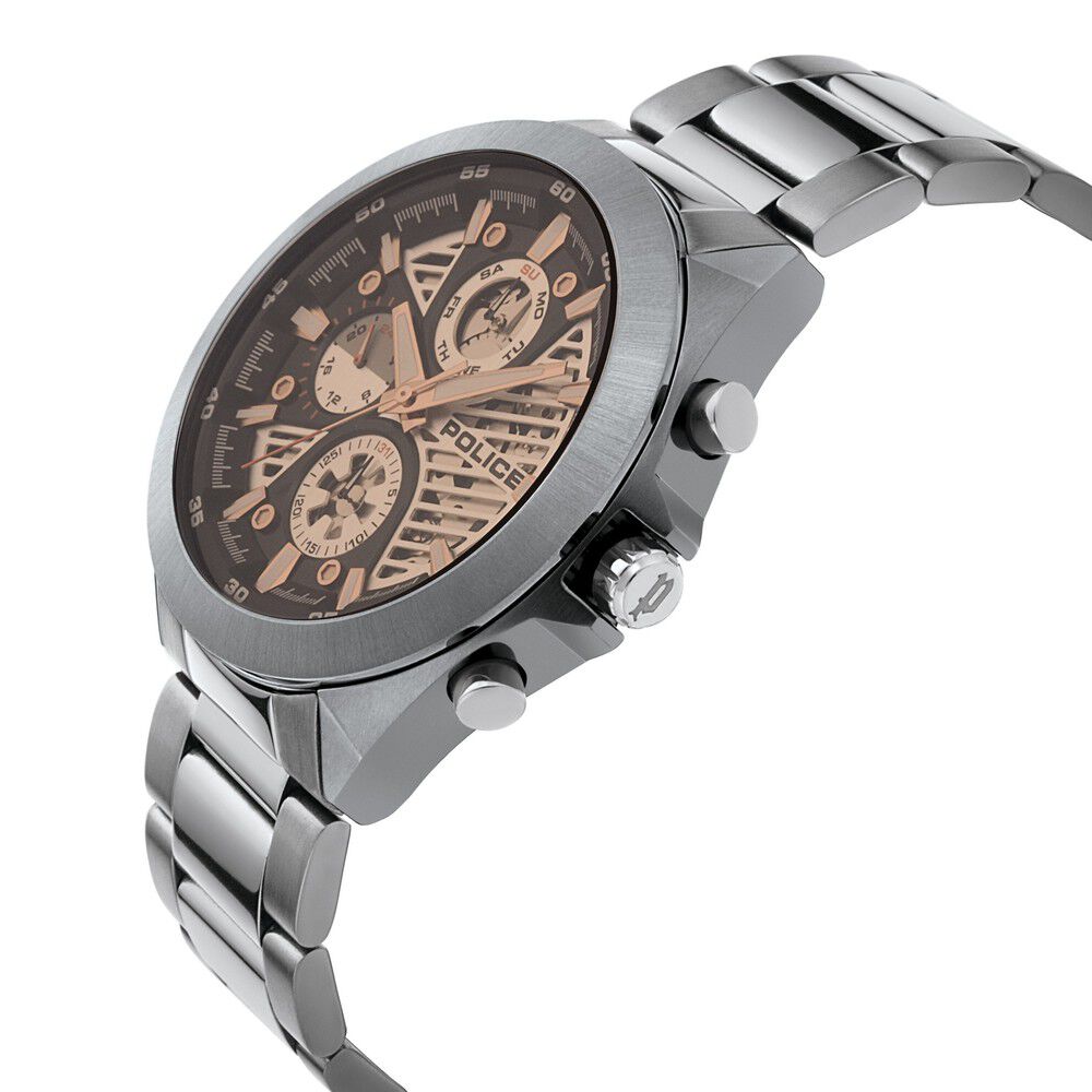 Buy Online Police Quartz Multifunction Silver Dial Metal Strap