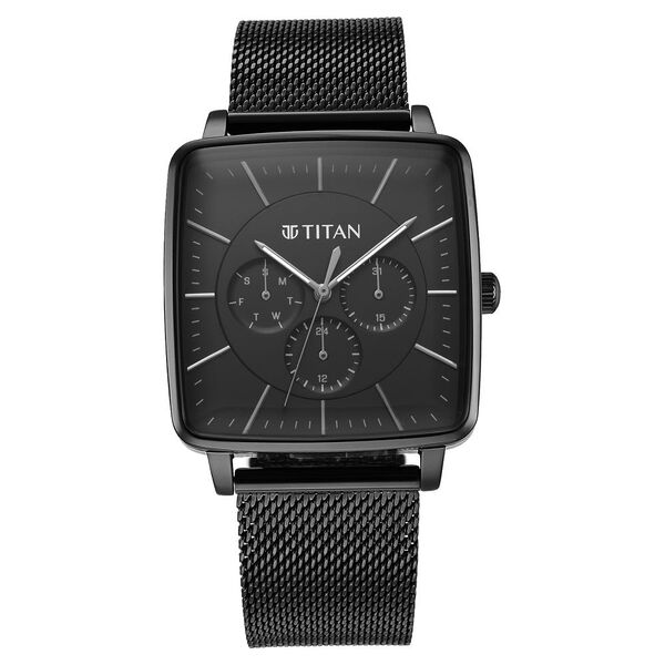 Titan Avant Garde Black Dial Quartz Multifunction Stainless Steel Strap watch for Men - image number 2