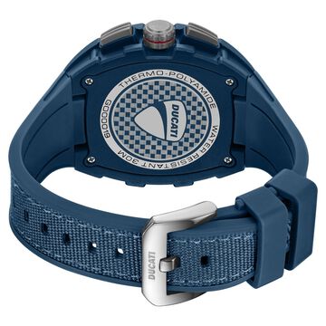 Ducati Quartz Multifunction Blue Dial Blue Silicone Strap Watch For Men
