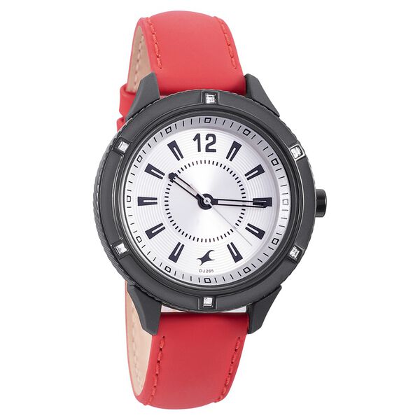 Fastrack Modular Quartz Analog Silver Dial Leather Strap Watch for Girls - image number 0