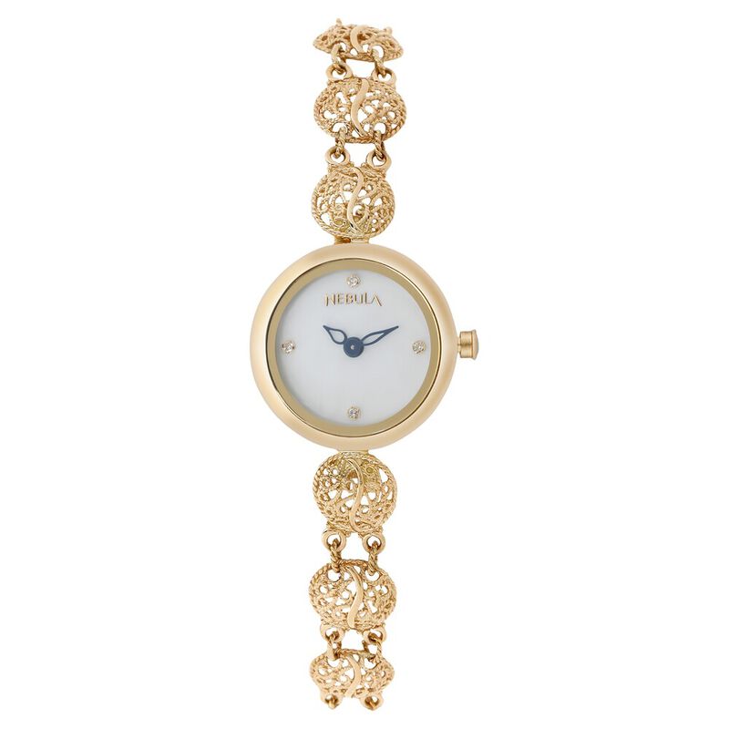 Titan Nebula Filigree Quartz Analog 18 Karat Solid Gold Watch for Women - image number 3
