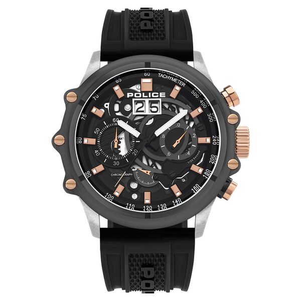 Police Quartz Analog Grey Dial Silicone Strap Watch for Men - image number 0