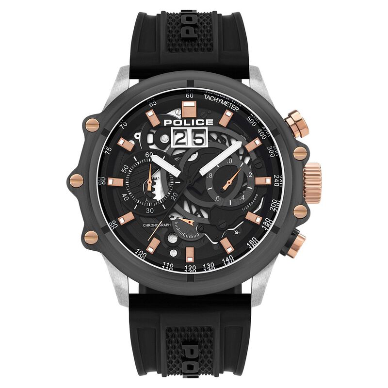 Police Quartz Analog Grey Dial Silicone Strap Watch for Men