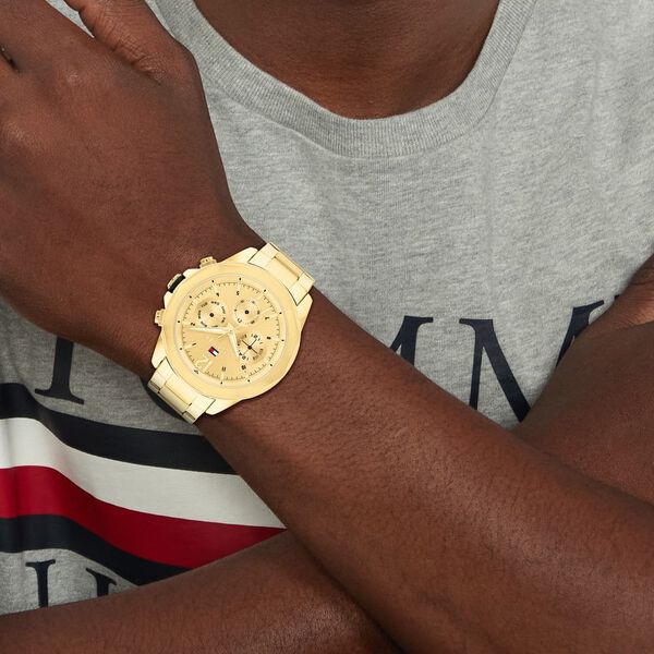 Tommy Hilfiger Gold Dial Golden Stainless Steel Strap Watch for Men - image number 3