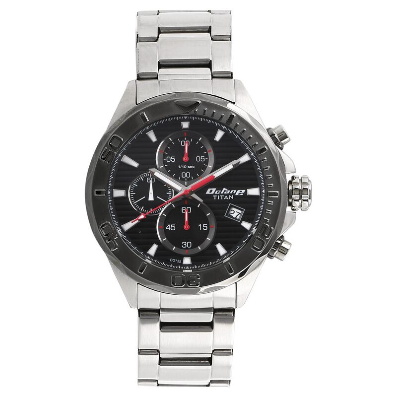 Buy Online Titan Octane Black Dial Chrono Stainless Steel Watch for Men ...