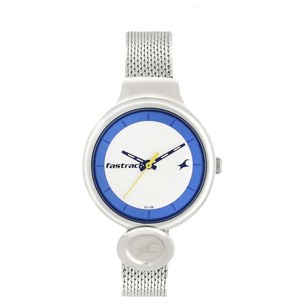 Buy Online Fastrack Denim Quartz Analog White Dial Stainless Steel