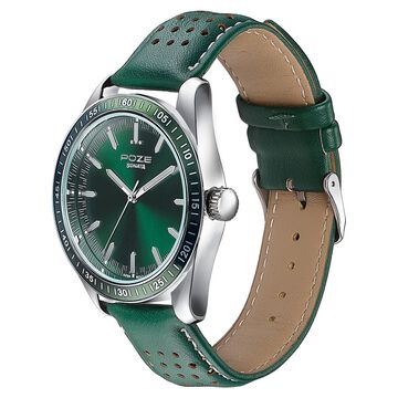 Sonata Poze Quartz Analog Green Dial Green Colour Leather Strap Watch For Men