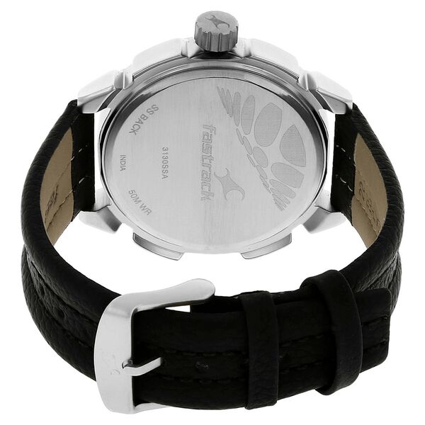 Buy Online Fastrack Quartz Analog Black Dial Leather Strap Watch for ...