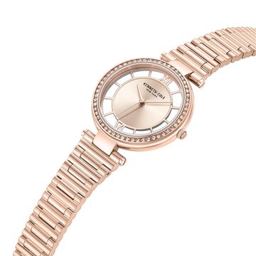 Kenneth Cole Quartz Analog Rose Gold Dial Stainless Steel Strap Watch for Women