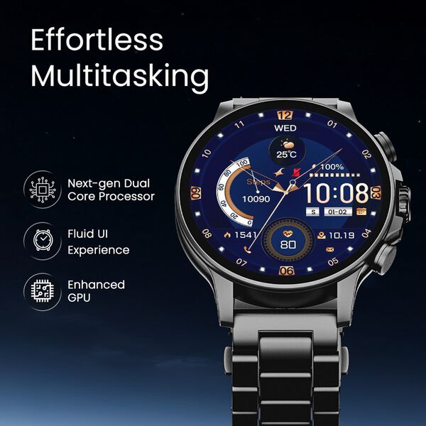 Fastrack Marvellous FX2 Unisex Smart Watch With Black Metal Strap - image number 3