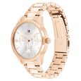 Tommy Hilfiger Multifunction Silver Dial Rose Gold Color Stainless Steel Strap Watch For Women - image number 1