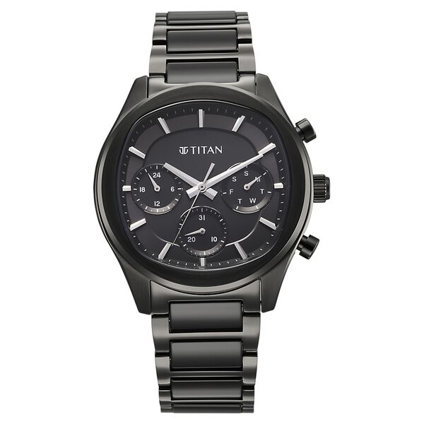 Titan Classique Ceramic Fusion Men's Multi-Function Watch with Glossy Steel Case & Mineral Crystal - image number 0