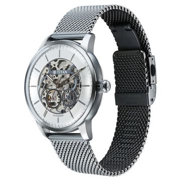 Titan Automatic Color Upgrade Silver Dial Grey Stainless Steel Strap Watch For Men