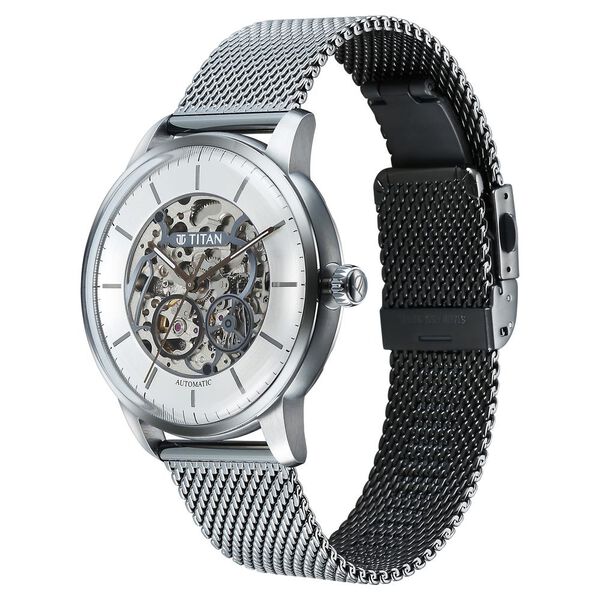 Titan Automatic Color Upgrade Silver Dial Grey Stainless Steel Strap Watch For Men - image number 3