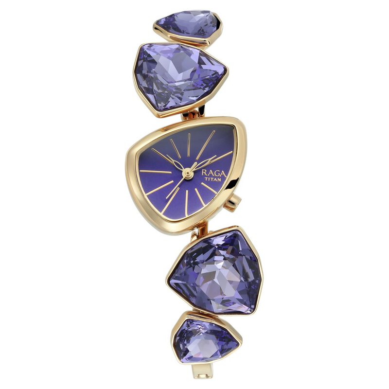 Titan Raga I Am Purple Dial Analog Metal Strap Watch for Women