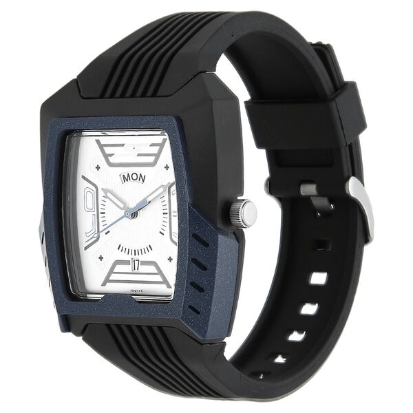 SF Quartz Analog Silver Dial Plastic Strap Watch for Men - image number 1