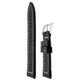 24 mm Black Genuine Leather Straps for Men - image number 2