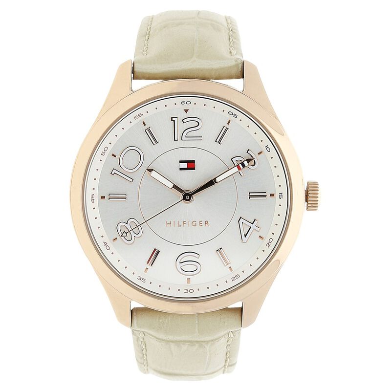 Tommy Hilfiger Quartz Analog Silver Dial Leather Strap Watch for Women - image number 0