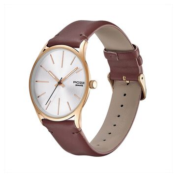 Poze by Sonata Quartz Analog Silver Dial PU Leather Strap Watch for Men
