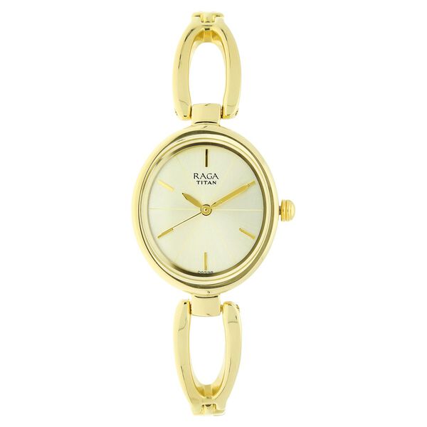 Titan Raga Viva Champagne Dial Women Watch With Metal Strap - image number 0