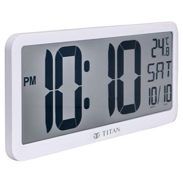 Titan Premium Digital Clock - Digital LCD Panel Battery Operated No Wires Modern Minimalist Design Decorative Wall Decor