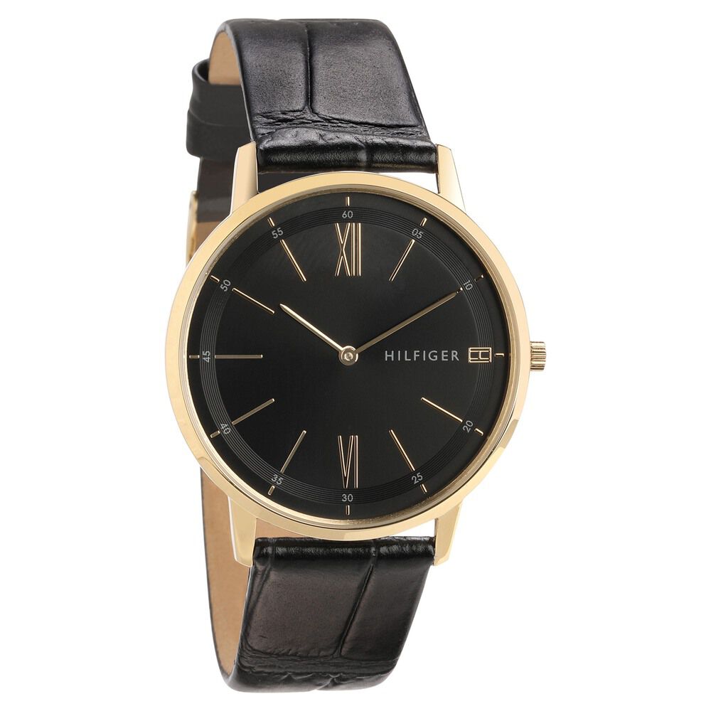 Buy Online Tommy Hilfiger Quartz Analog Black Dial Leather Strap Watch for Men ncth1791517w Titan