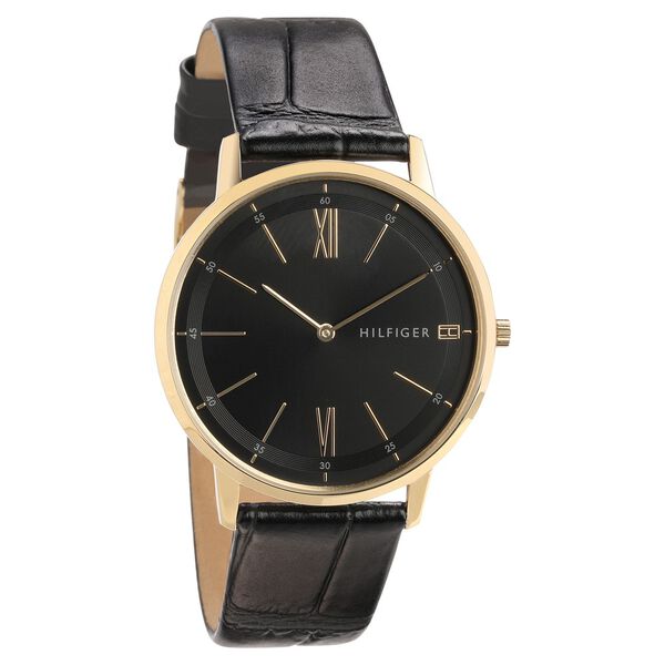 Tommy Hilfiger Quartz Analog Black Dial Leather Strap Watch for Men - image number 1