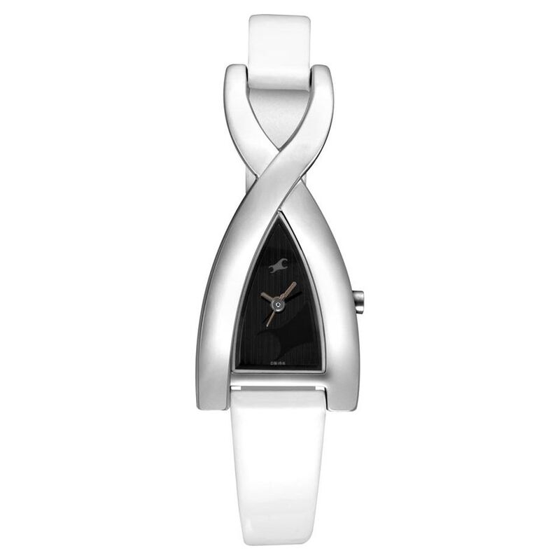 Fastrack Quartz Analog Black Dial Leather Strap Watch for Girls
