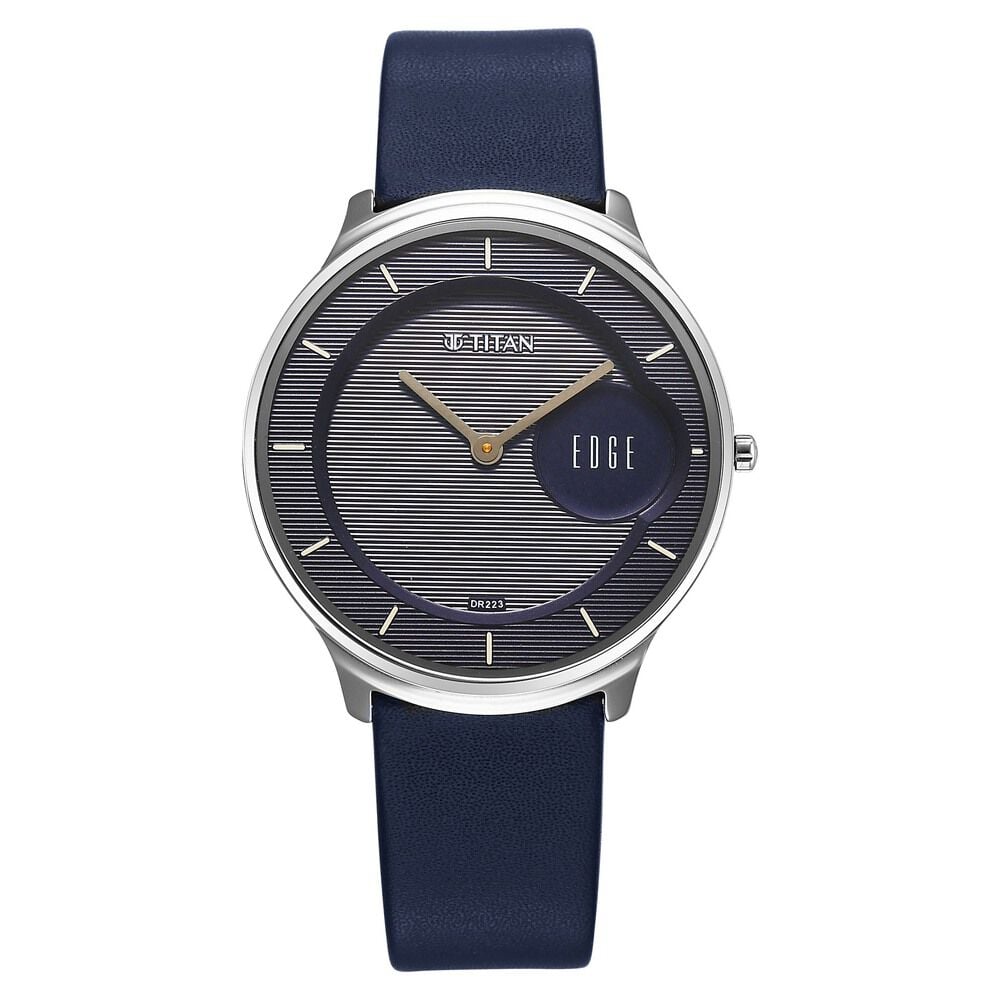Titan Edge Murals Quartz Analog Blue Dial Blue Leather Strap Watch For Men-image-20