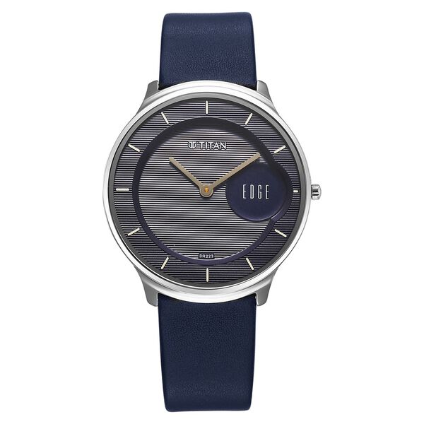 Titan Edge Murals Quartz Analog Blue Dial Blue Leather Strap Watch For Men - image number 0