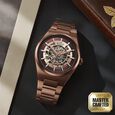 Titan Nexus Skeletal Automatic Analog with Gun Dial Gun Stainless Steel Strap Watch for Men