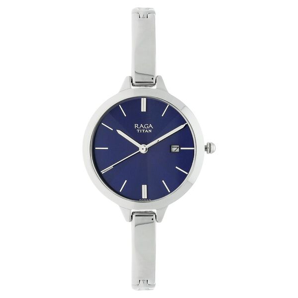 Titan Raga Viva Blue Dial Analog with Date Metal Strap Watch for Women - image number 0