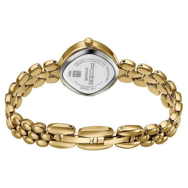 Poze Poze Quartz Analog Golden Dial Golden Metal Strap Watch For Women - image number 6