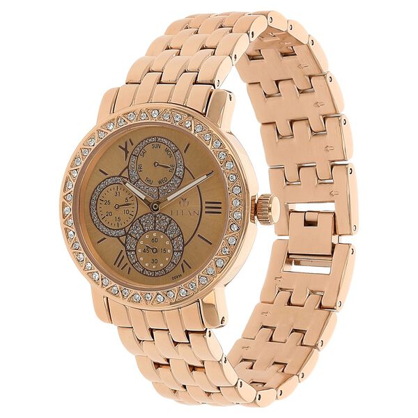 Titan Quartz Analog with Day and Date Rose Gold Dial Metal Strap Watch for Women - image number 1