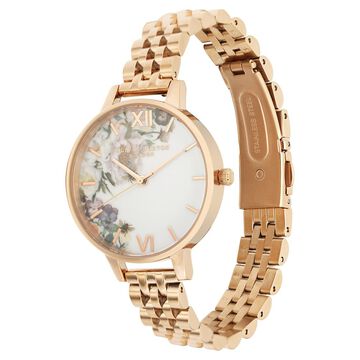 Olivia Burton Quartz Analog White Dial Stainless Steel Strap Watch for Women