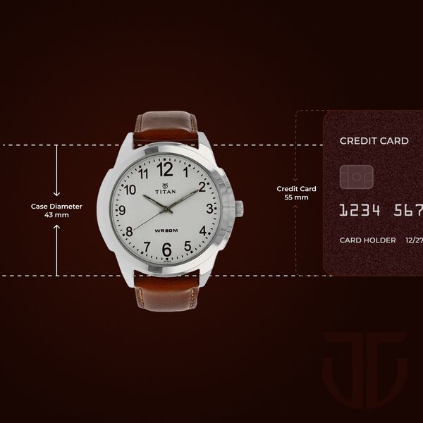 Titan Quartz Analog White Dial Leather Strap Watch for Men - image number 2