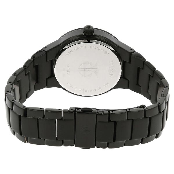 Titan Quartz Multifunction Black Dial Stainless Steel Strap Watch for Men - image number 3