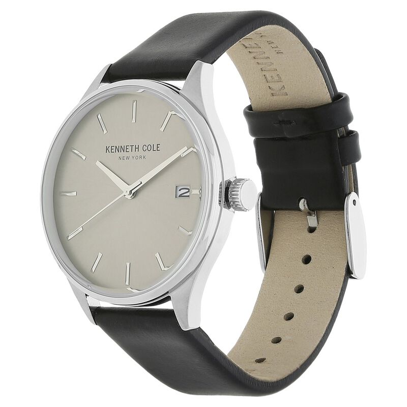 Kenneth Cole Quartz Analog Grey Dial Leather Strap Watch for Men - image number 1