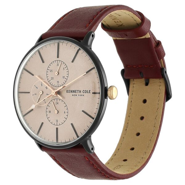 Kenneth Cole Quartz Multifunction Brown Dial Leather Strap Watch for Men - image number 2
